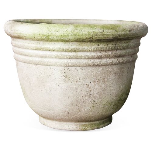 10" Ring Pot, White Moss