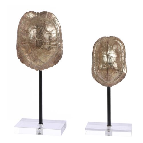 S/2 Cleo Turtle Shell, Gold 1 S/2 Cleo Turtle Shell, Gold