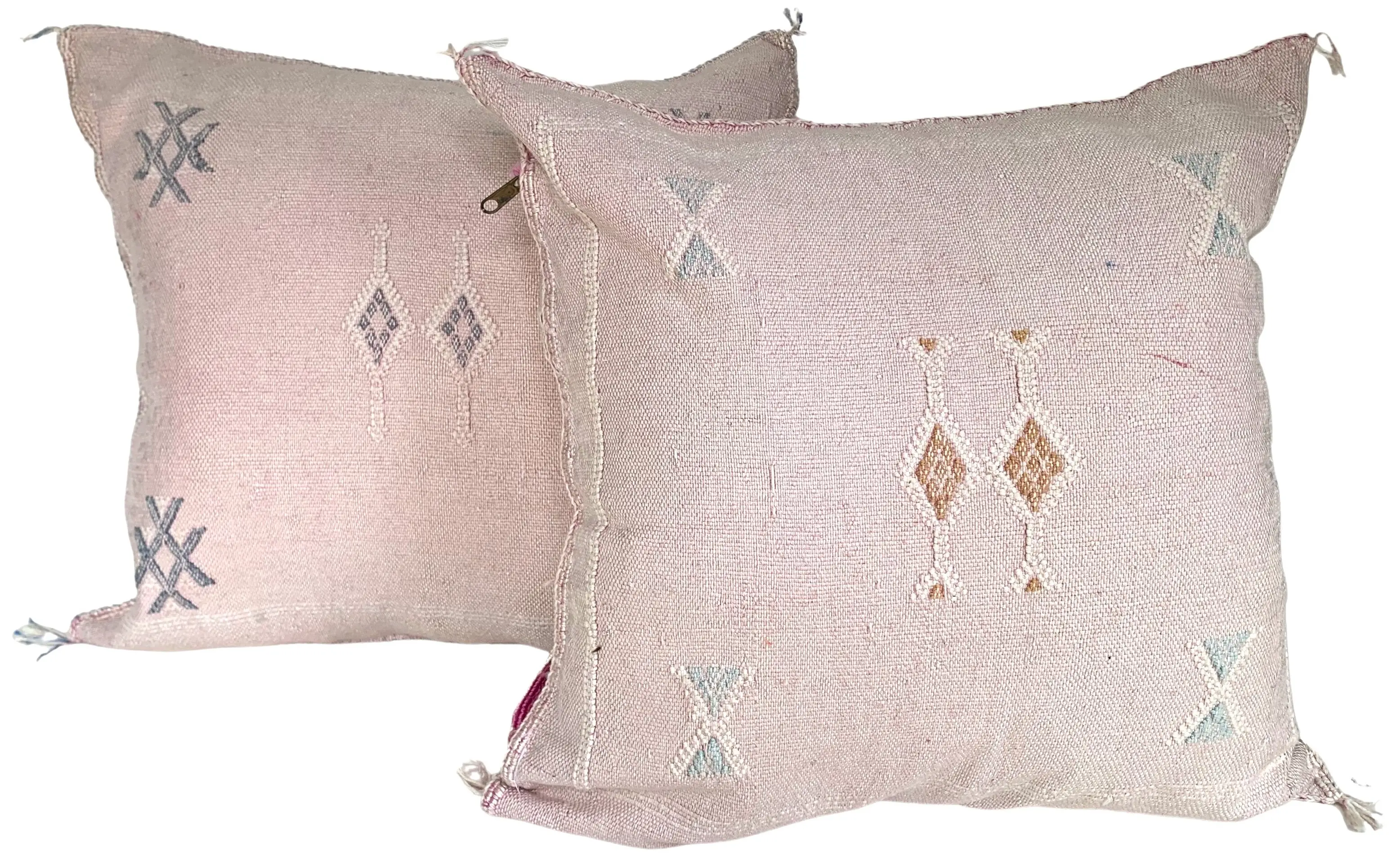 Moroccan Sabra Silk Pillows, Pair 1 Moroccan Sabra Silk Pillows, Pair