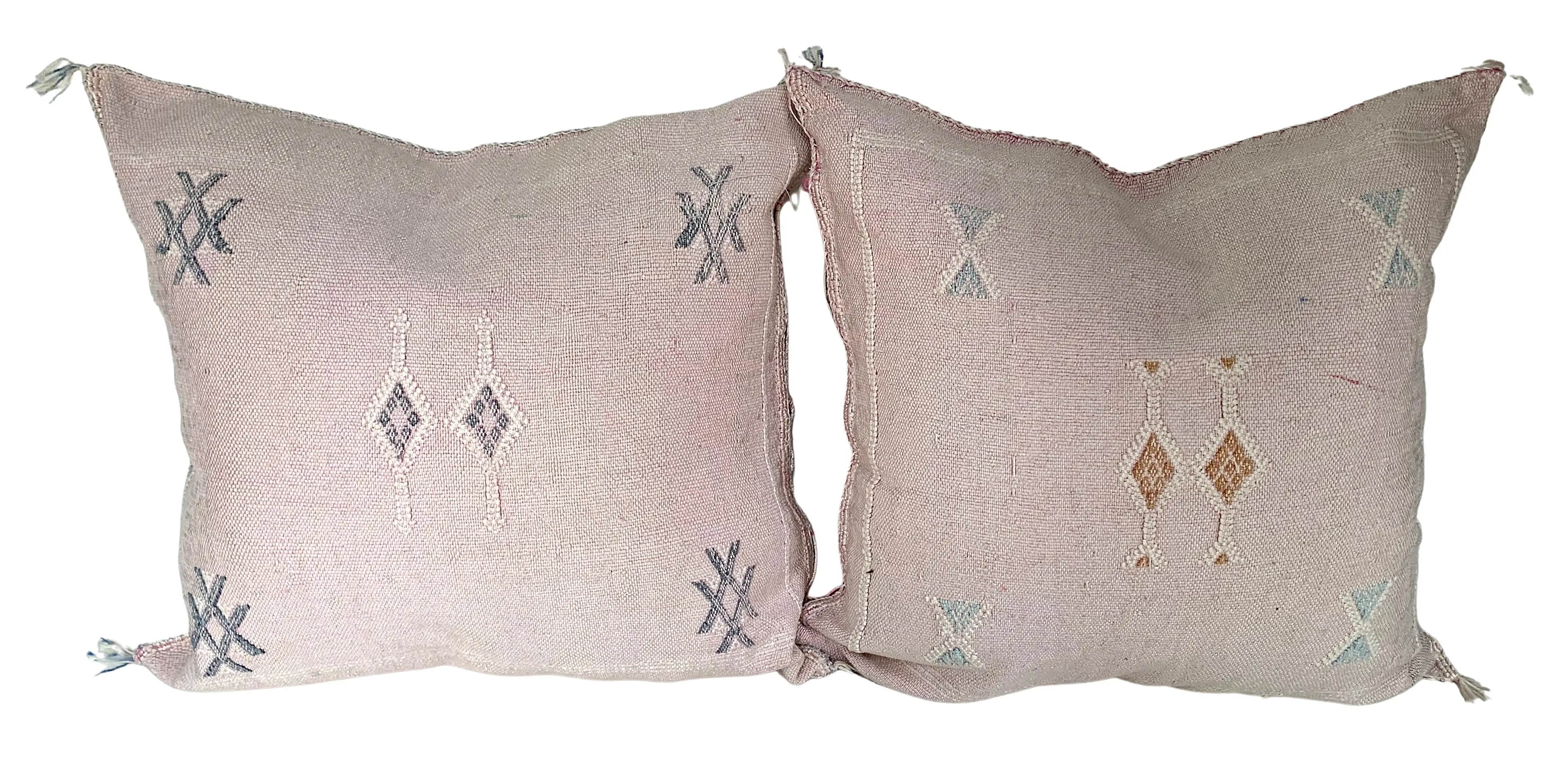 Moroccan Sabra Silk Pillows, Pair 3 Moroccan Sabra Silk Pillows, Pair