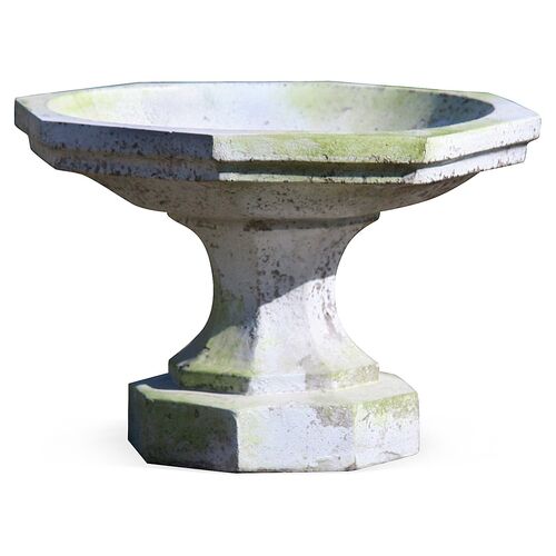11" Marek Birdbath, White Moss