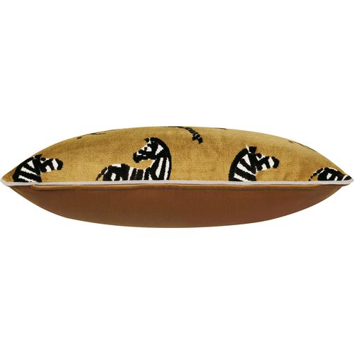 Kona Zebra Velvet Lumbar Pillow, Gold 3 Kona Zebra Velvet Lumbar Pillow, Gold