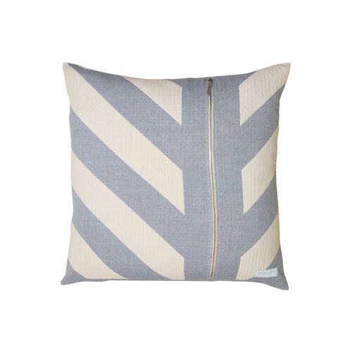 Lagom 24x24 Cotton Pillow, Chambray Blue 2 Lagom 24x24 Cotton Pillow, Chambray Blue