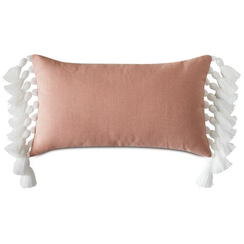 Callie 13x22 Outdoor Lumbar Pillow, Melon/White 1 Callie 13x22 Outdoor Lumbar Pillow, Melon/White