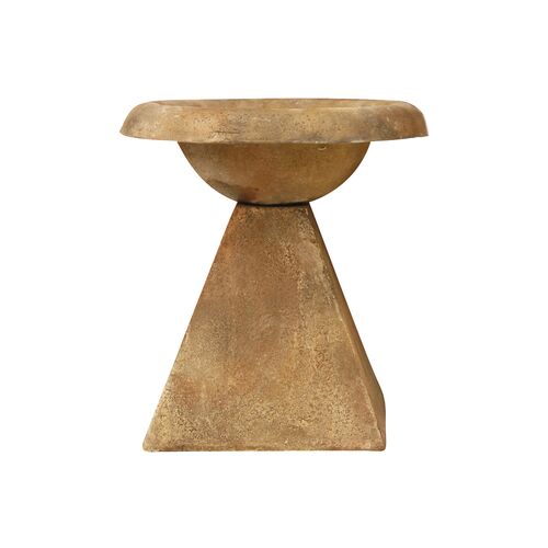 17" Modern Birdbath, Sandstone 1 17" Modern Birdbath, Sandstone