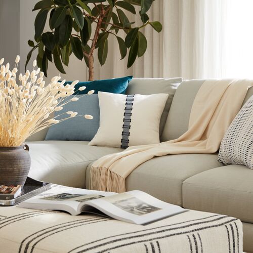 Kersey 18x18 Sunbrella Pillow, Ocean 7 Kersey 18x18 Sunbrella Pillow, Ocean