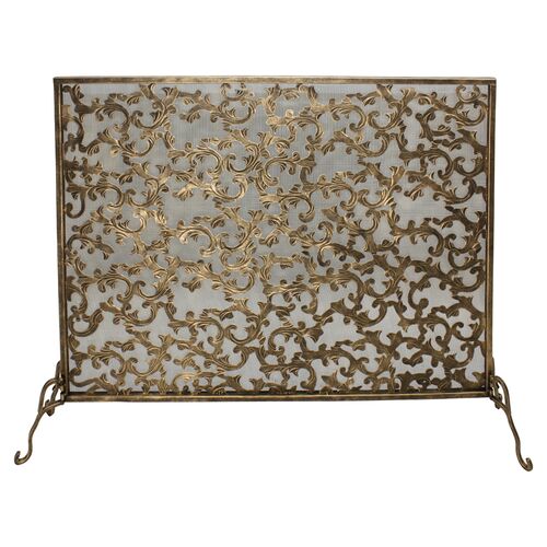 31" Messina Fire Screen, Gold
