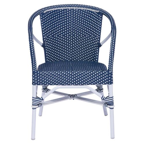 Madeleine Outdoor Dining Chair, Navy/White 2 Madeleine Outdoor Dining Chair, Navy/White
