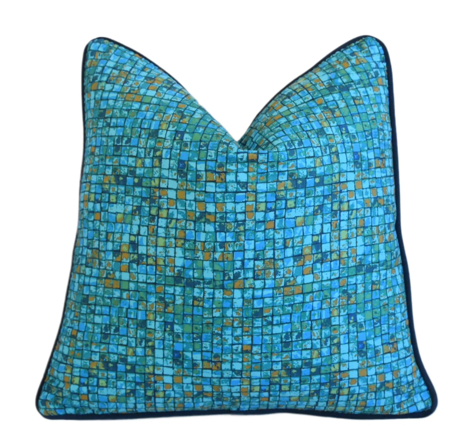 Turquoise Green & Blue Mosaic Pillow 3 Turquoise Green & Blue Mosaic Pillow