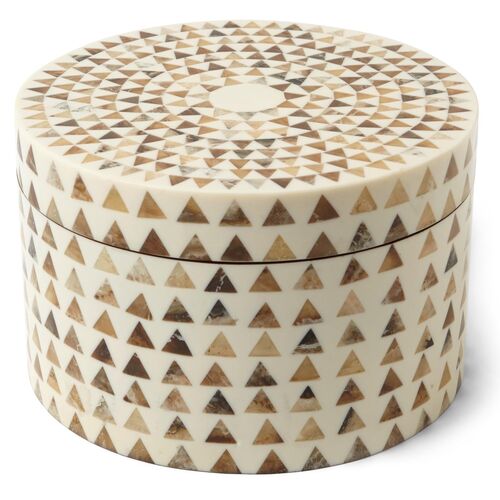Triangle Stripe Box, Cream/Brown 1 Triangle Stripe Box, Cream/Brown