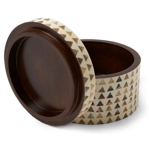 Triangle Stripe Box, Cream/Brown 4 Triangle Stripe Box, Cream/Brown