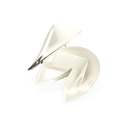 3" Fortune Cookie Keepsake Box, Silver 2 3" Fortune Cookie Keepsake Box, Silver