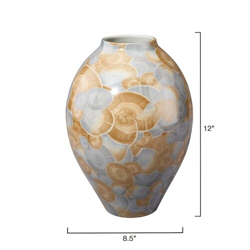 Tranquil Ceramic Vase, Blue/Natural 4 Tranquil Ceramic Vase, Blue/Natural