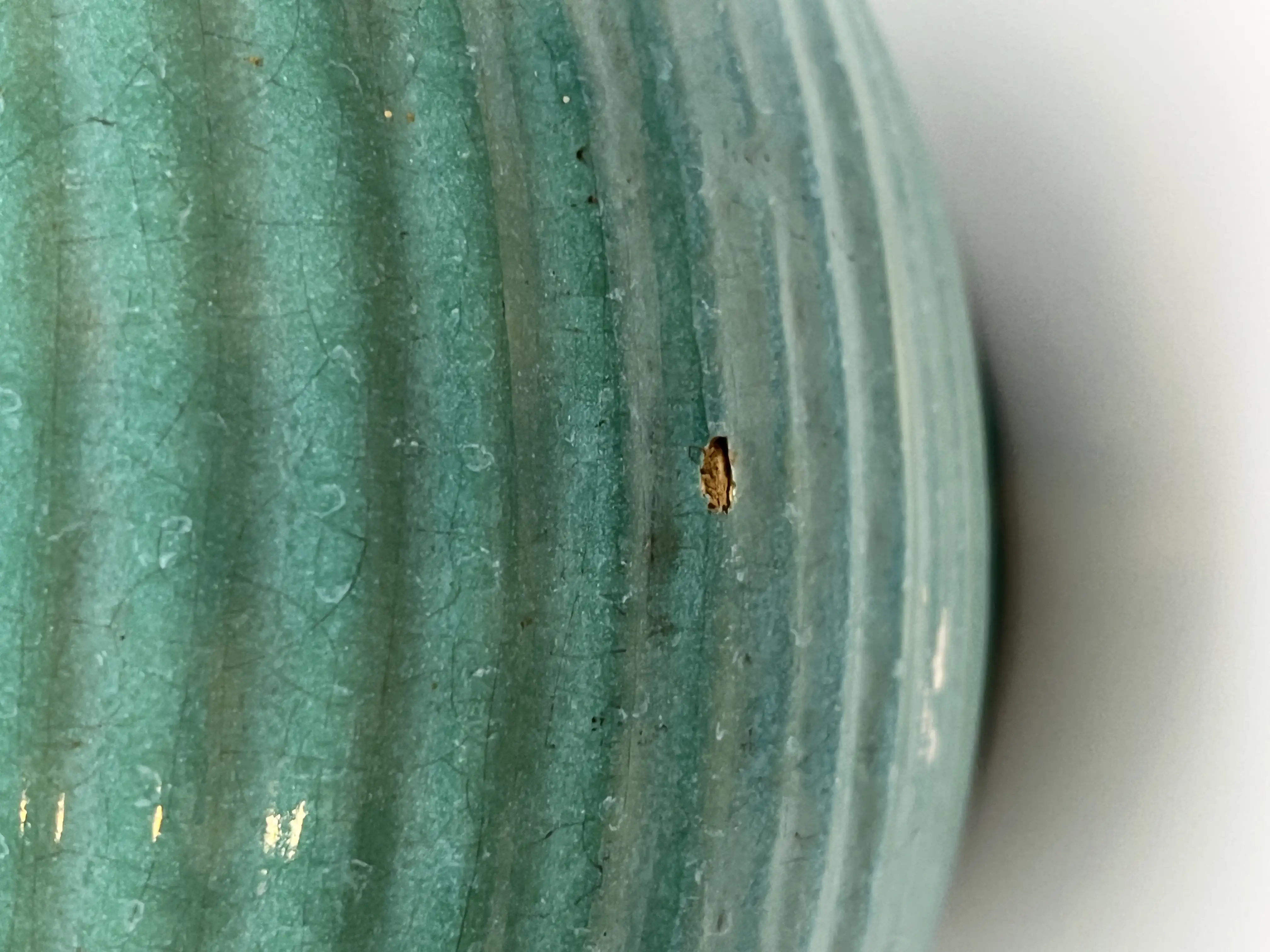 C. 1970s Teal Green Glazed Ceramic Vase 7 C. 1970s Teal Green Glazed Ceramic Vase