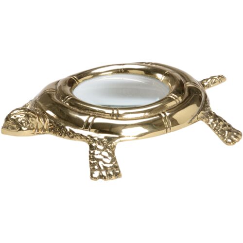 Turtle Brass Magnifier, Gold/Clear 1 Turtle Brass Magnifier, Gold/Clear