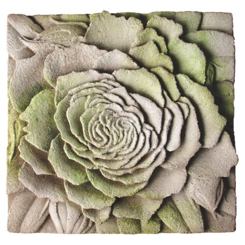 14" Rose Plaque, White Moss 1 14" Rose Plaque, White Moss