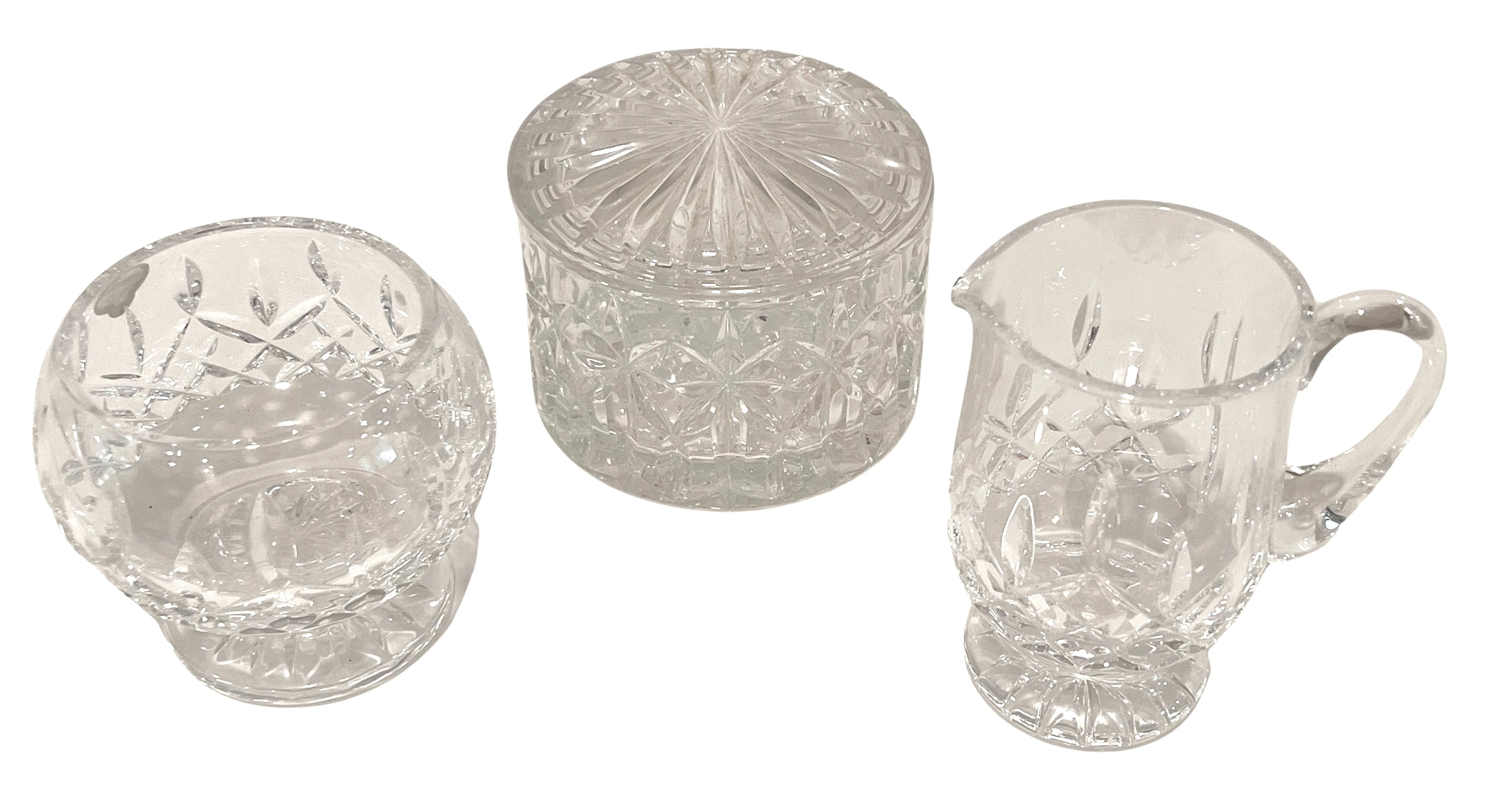 Waterford Crystal Sugar, Creamer & Box 5 Waterford Crystal Sugar, Creamer & Box