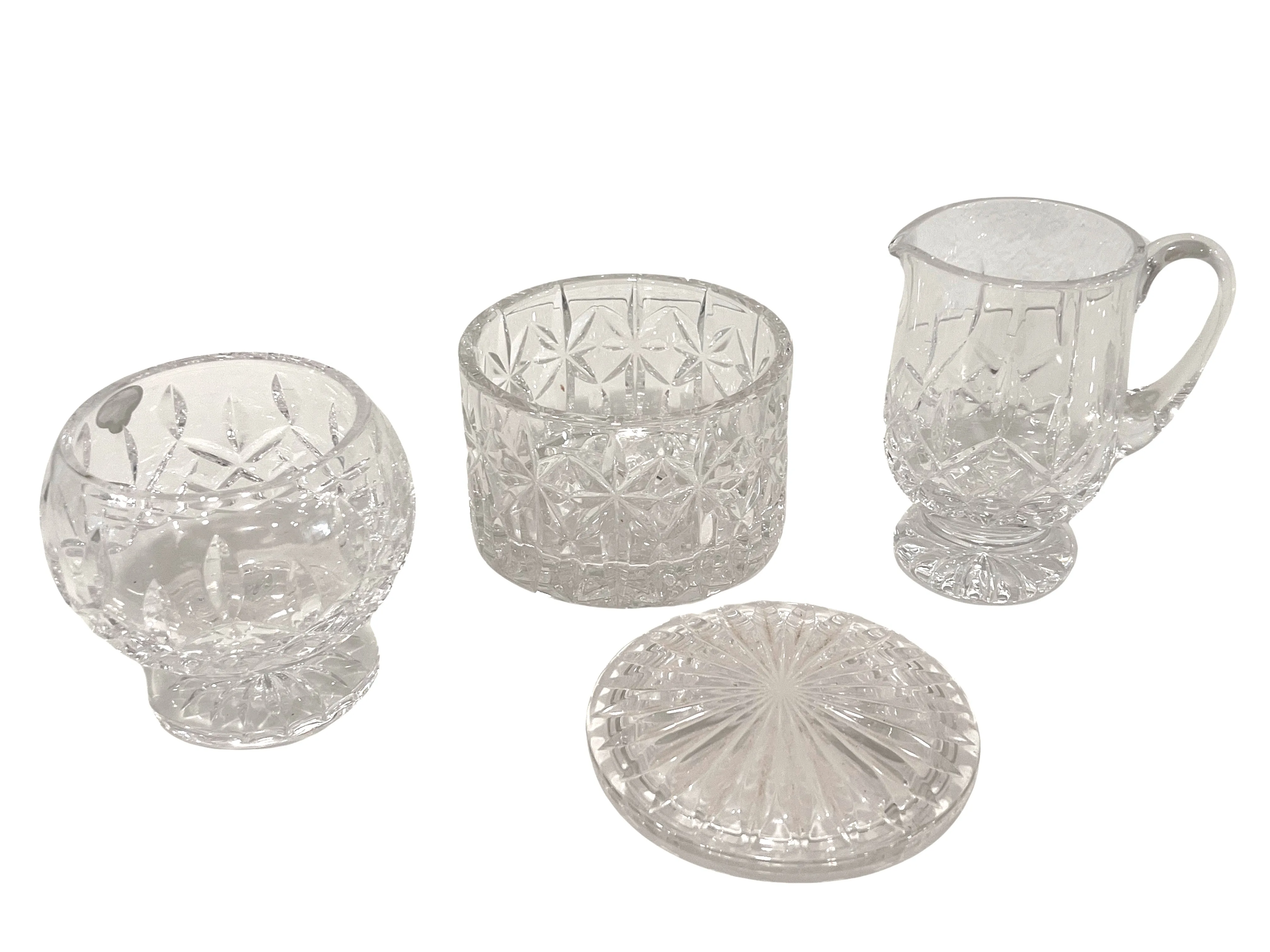 Waterford Crystal Sugar, Creamer & Box 6 Waterford Crystal Sugar, Creamer & Box