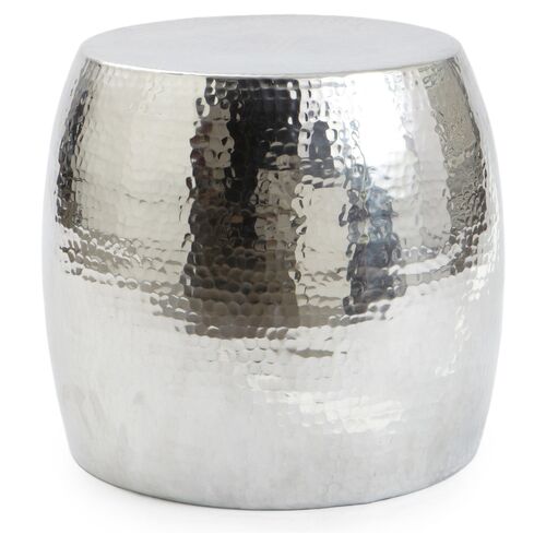 Dixon Hammered Stool, Silver 1 Dixon Hammered Stool, Silver