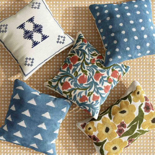 Zirra 20x20 Embroidered Floral Wool Pillow 2 Zirra 20x20 Embroidered Floral Wool Pillow