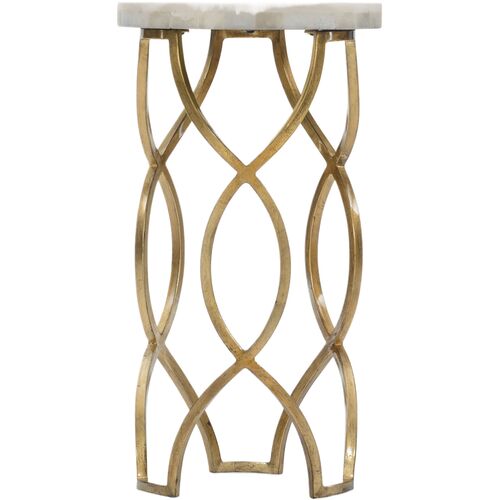 Melange Corrina Steel/Stone Martini Table, Gold 1 Melange Corrina Steel/Stone Martini Table, Gold