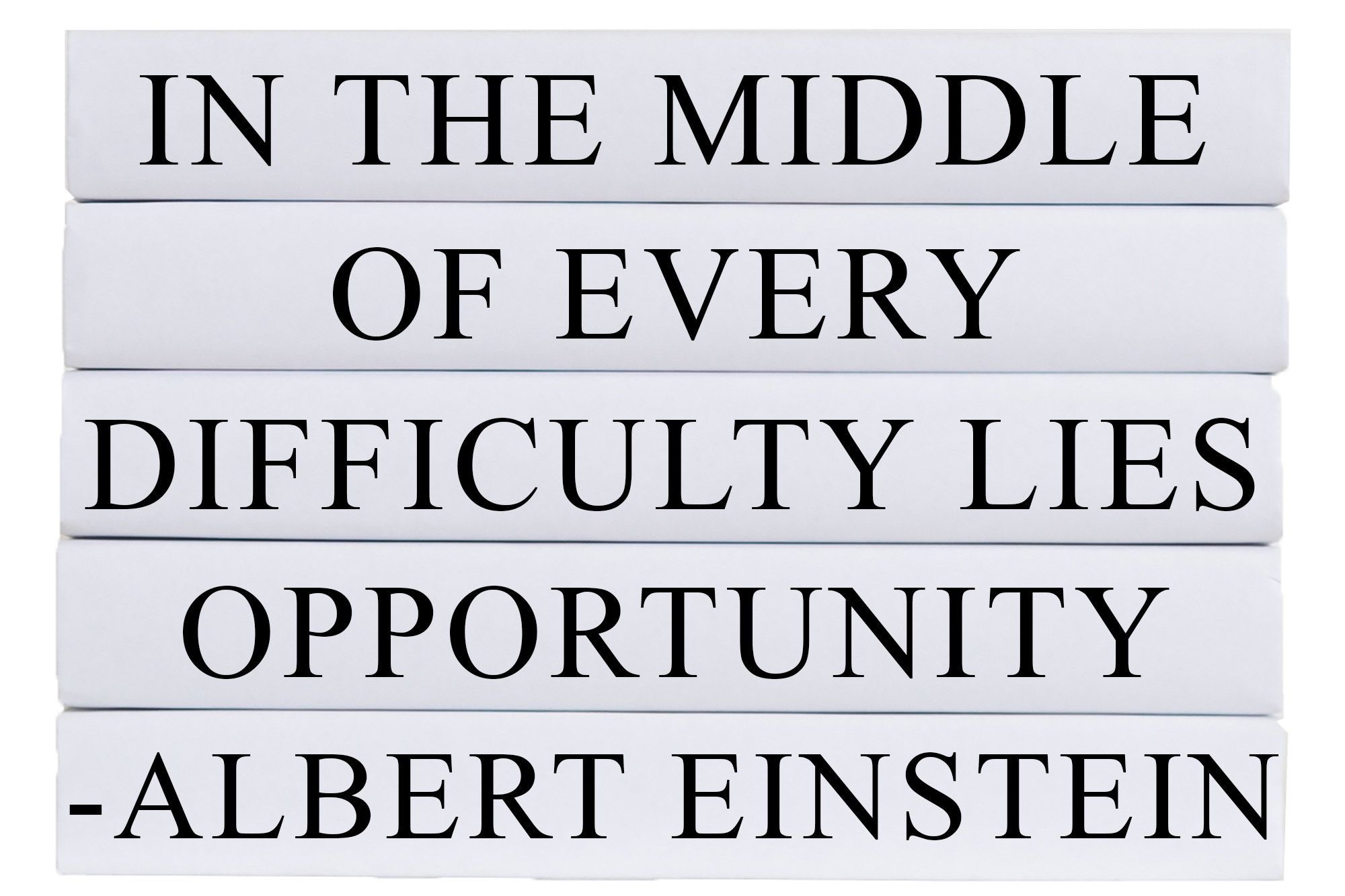 "In the Middle" Decorative Quote Book Stack