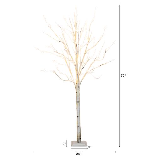 6ft Pre Lit Artificial White Birch Tree 2 6ft Pre Lit Artificial White Birch Tree