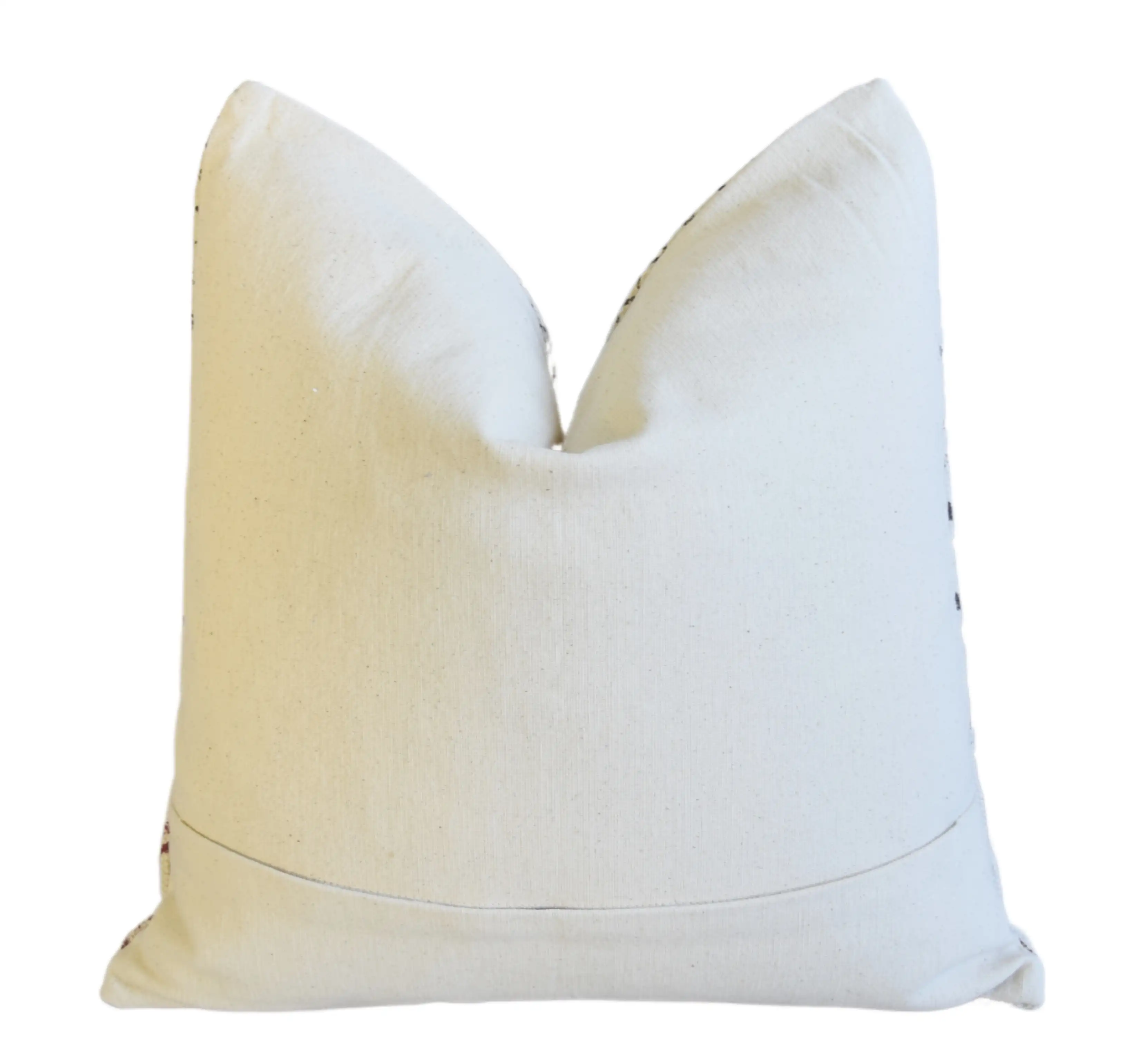 Hand-Printed Blue/Brown Cotton Pillow 6 Hand-Printed Blue/Brown Cotton Pillow