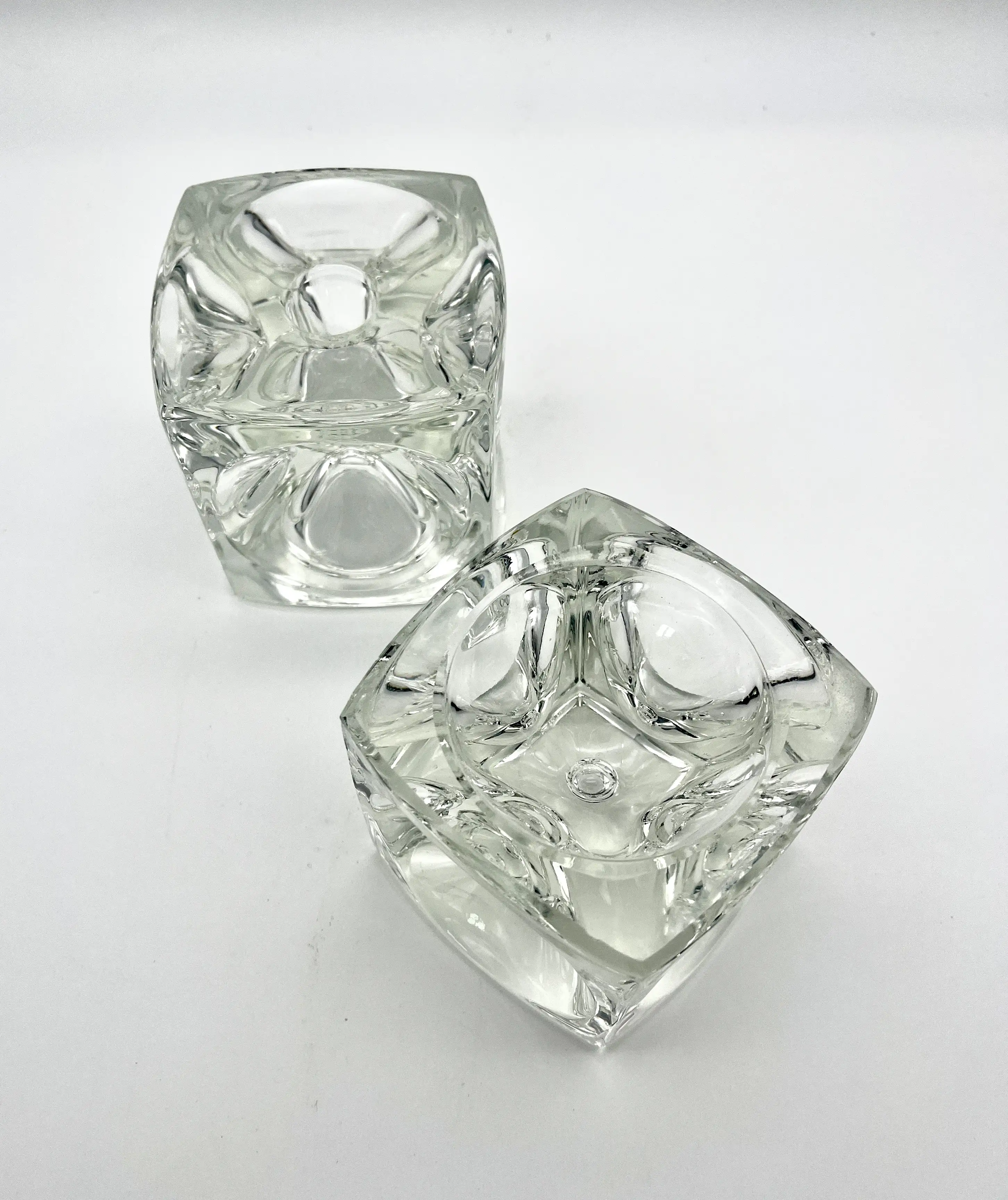 C. 1960s Crystal Cube Candle Holders 5 C. 1960s Crystal Cube Candle Holders