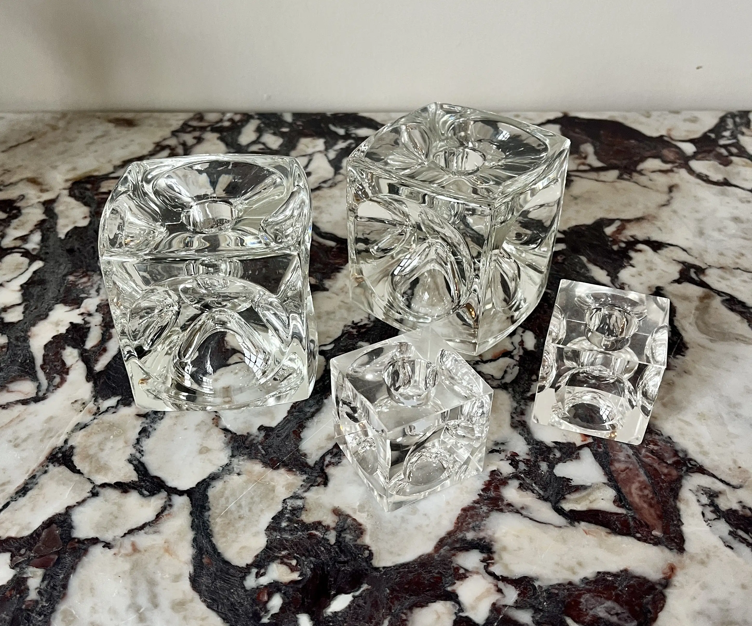 C. 1960s Crystal Cube Candle Holders 8 C. 1960s Crystal Cube Candle Holders