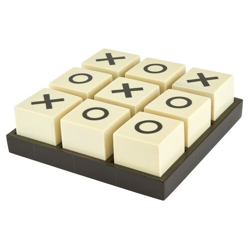 Bone Tic-Tac-Toe Set, Black 1 Bone Tic-Tac-Toe Set, Black