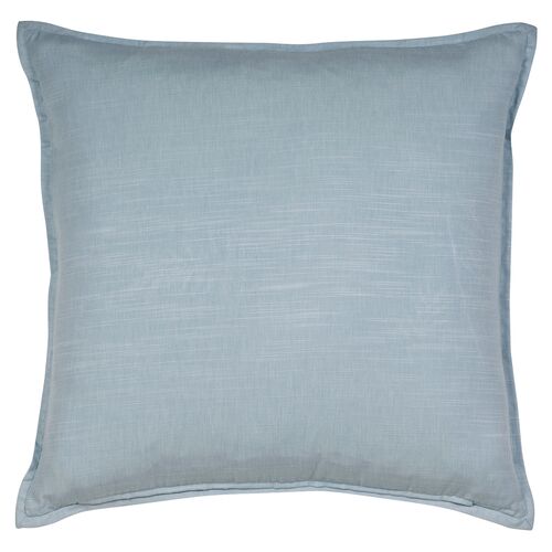 Lotty 22x22 Embroidered Leaf Pillow, Blue/White 2 Lotty 22x22 Embroidered Leaf Pillow, Blue/White