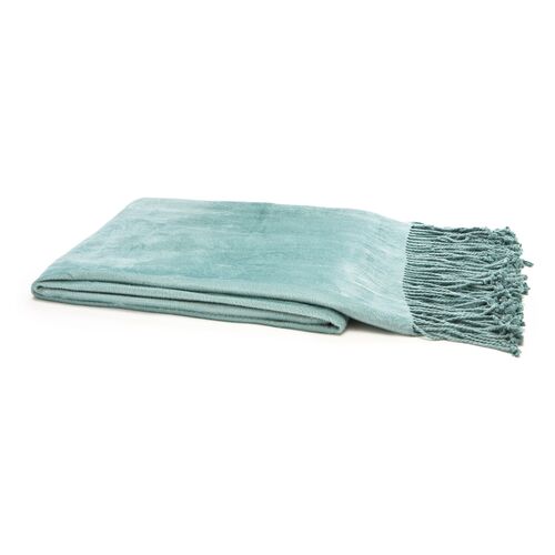 Bamboo Throw, Spa Blue
