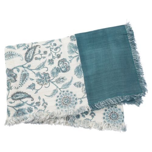 Catia Cotton Throw, Teal