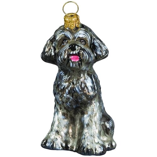 Schnoodle Ornament, Gray 1 Schnoodle Ornament, Gray