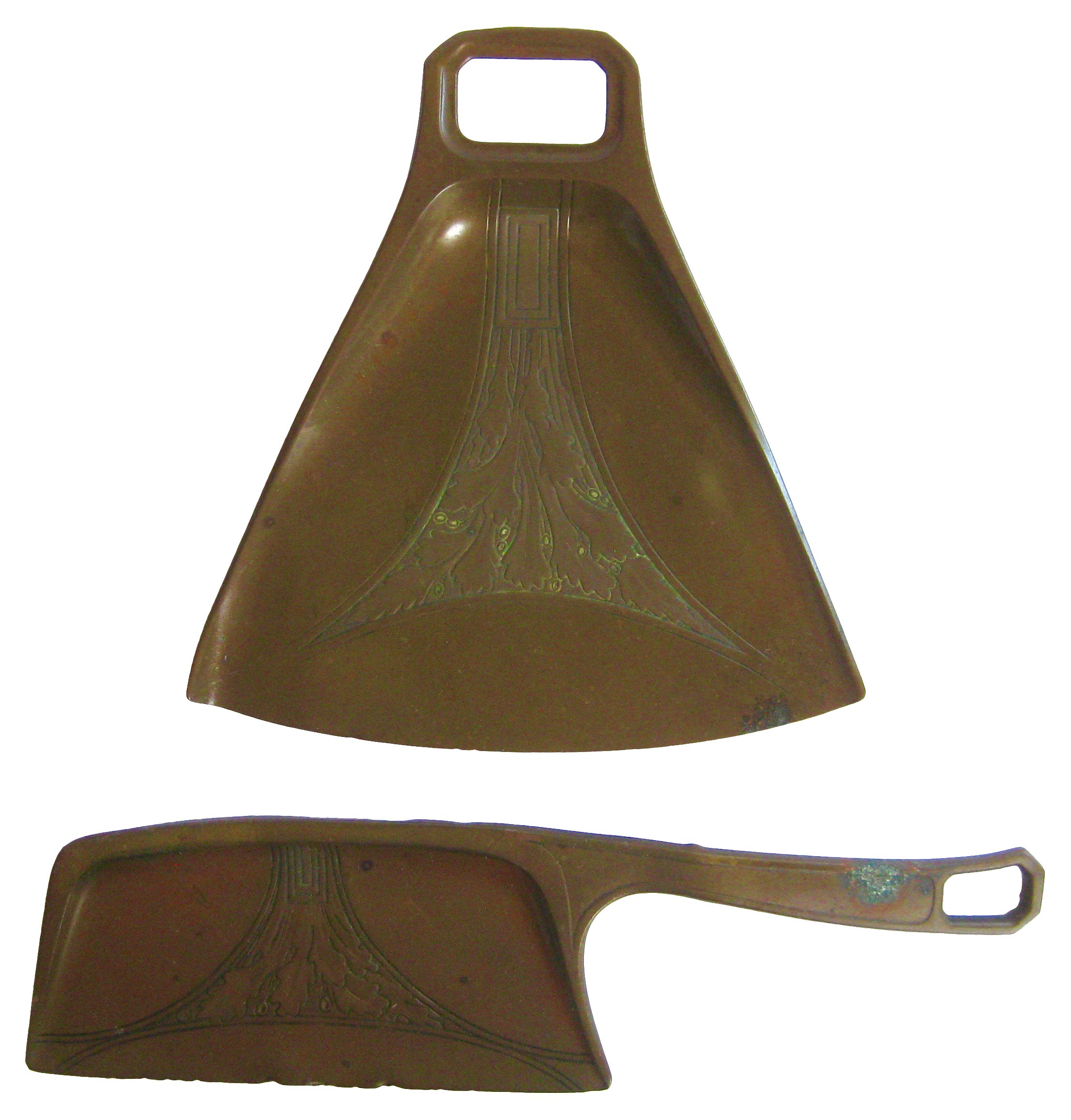 Antique Fireplace Ash Sweeper & Ash Pan