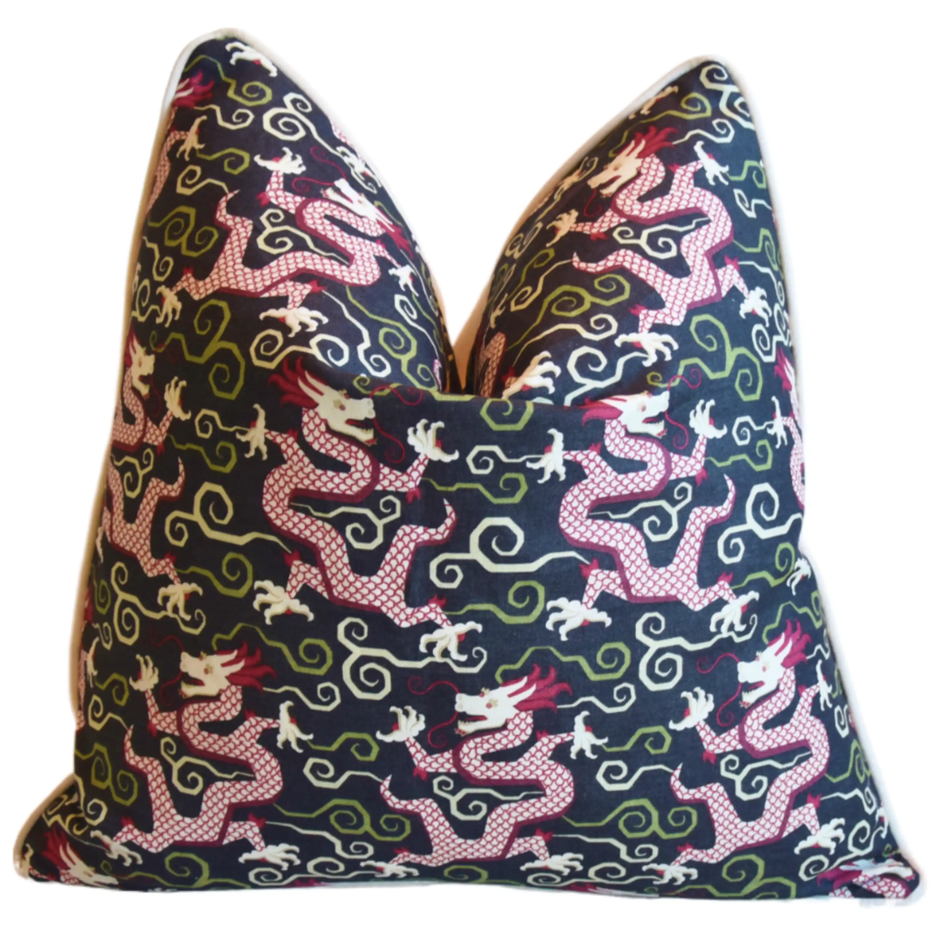 Schumacher Chinoiserie Dragons Pillow 2 Schumacher Chinoiserie Dragons Pillow