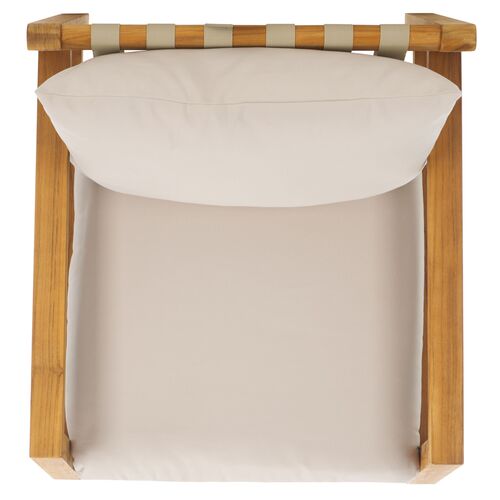 Magnus Outdoor Teak Patio Chair, Natural/White 6 Magnus Outdoor Teak Patio Chair, Natural/White