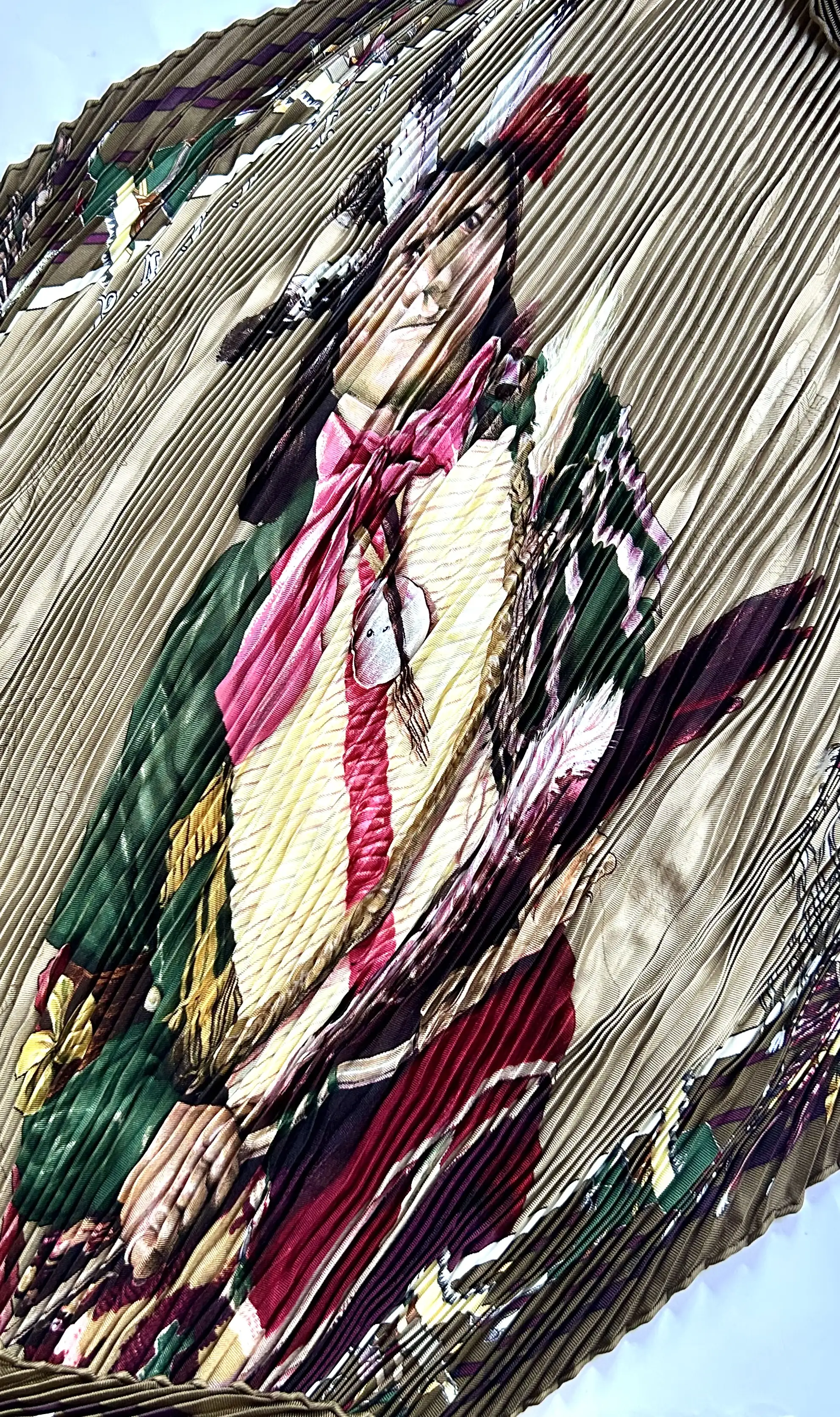 Hermes K. Oliver Pawnee Pleated Scarf 9 Hermes K. Oliver Pawnee Pleated Scarf