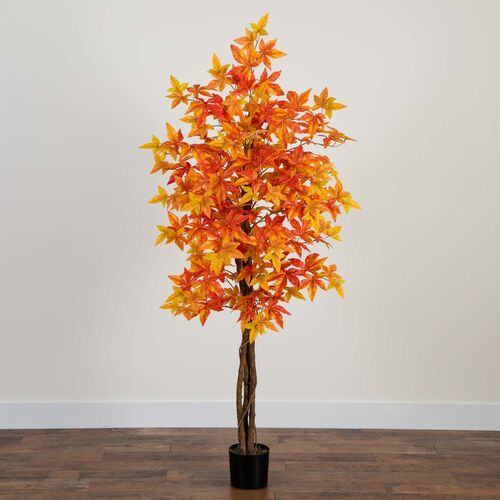 6ft. Autumn Deluxe Maple Artificial Fall Tree 7 6ft. Autumn Deluxe Maple Artificial Fall Tree