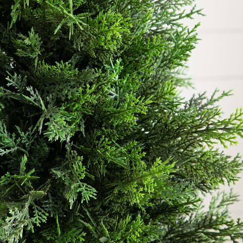 3ft. UV Resistant Artificial Cedar Tree, Decorative White Planter 3 3ft. UV Resistant Artificial Cedar Tree, Decorative White Planter