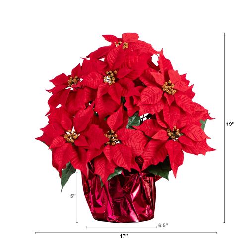 19in. Artificial Lush Poinsettia Arrangement 1 19in. Artificial Lush Poinsettia Arrangement