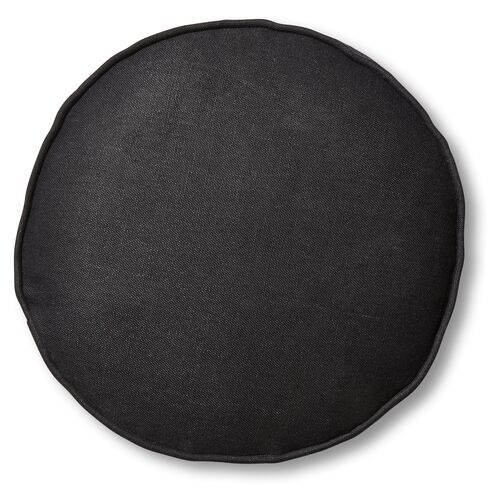 Claire 16x16 Disc Pillow, Black Linen 1 Claire 16x16 Disc Pillow, Black Linen