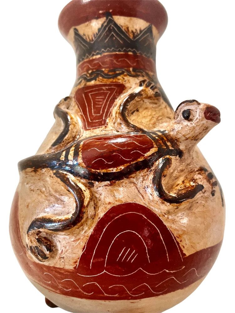 Hand-Painted Costa Rica Pottery Vase 4 Hand-Painted Costa Rica Pottery Vase