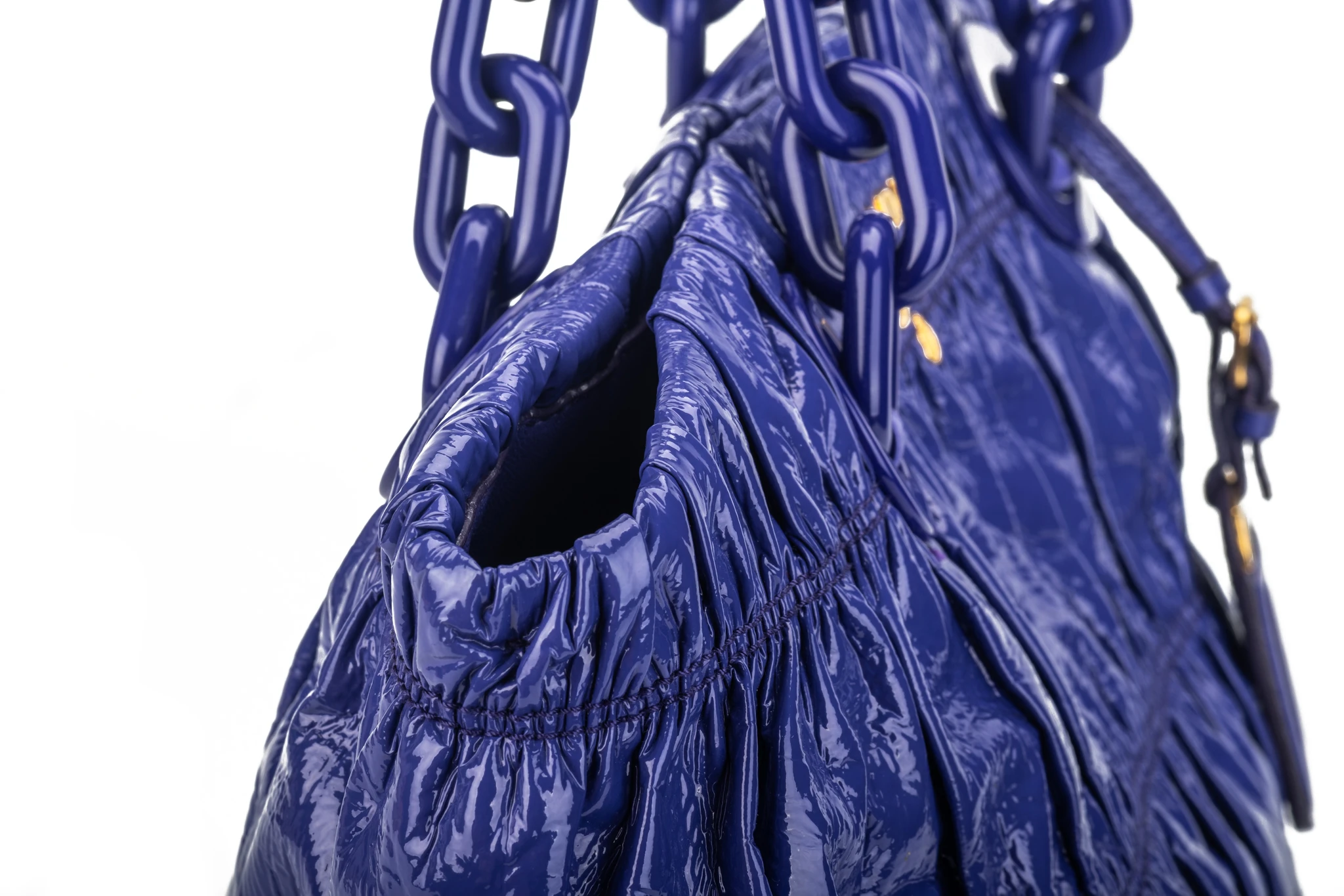 Prada BN Purple Rouched Patent Tote 10 Prada BN Purple Rouched Patent Tote