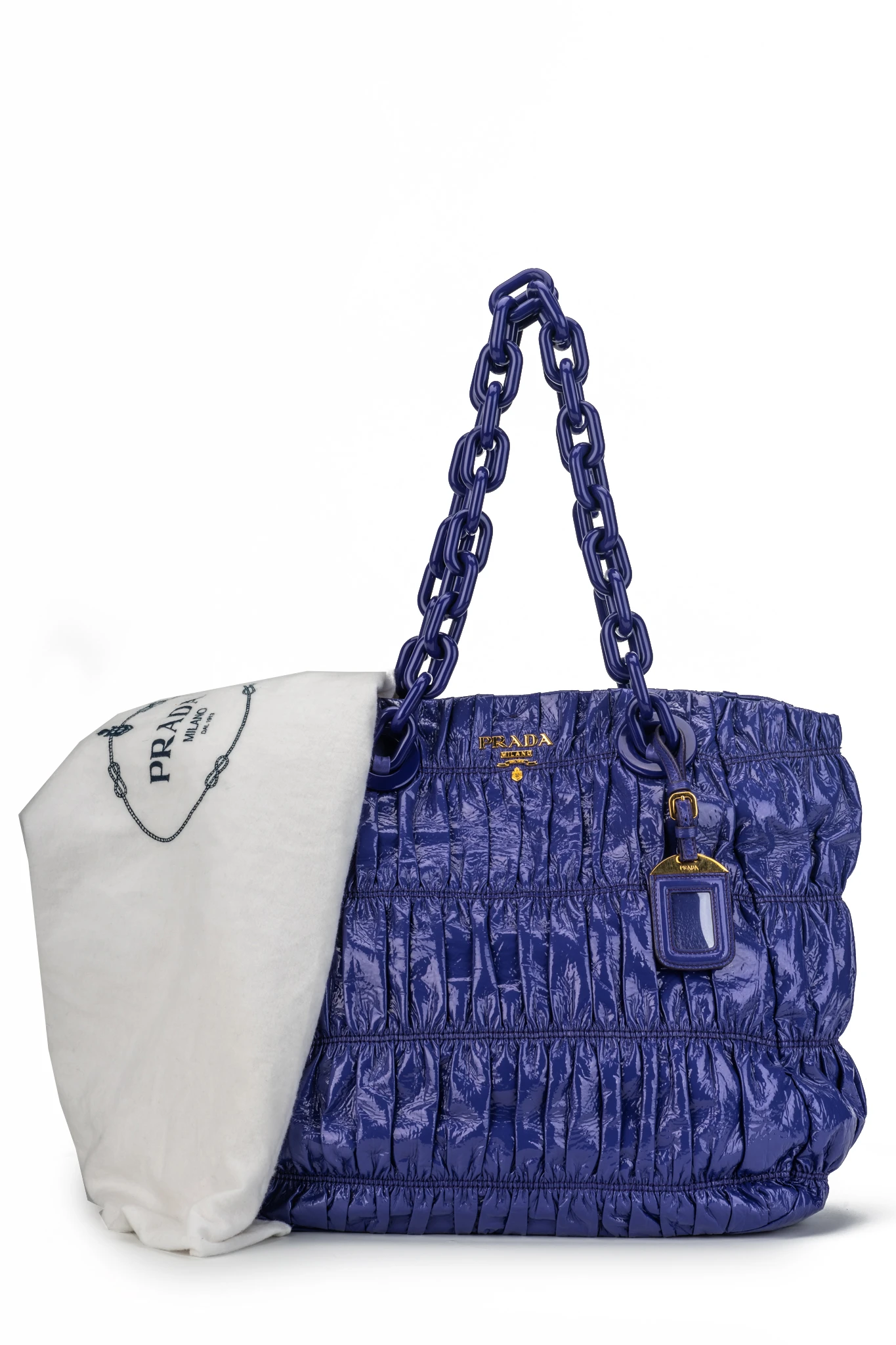 Prada BN Purple Rouched Patent Tote 2 Prada BN Purple Rouched Patent Tote