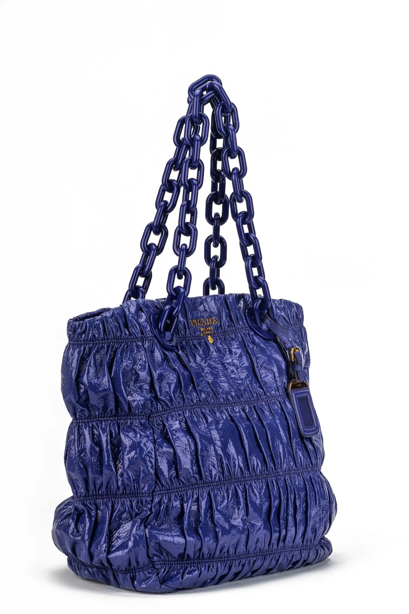 Prada BN Purple Rouched Patent Tote 3 Prada BN Purple Rouched Patent Tote