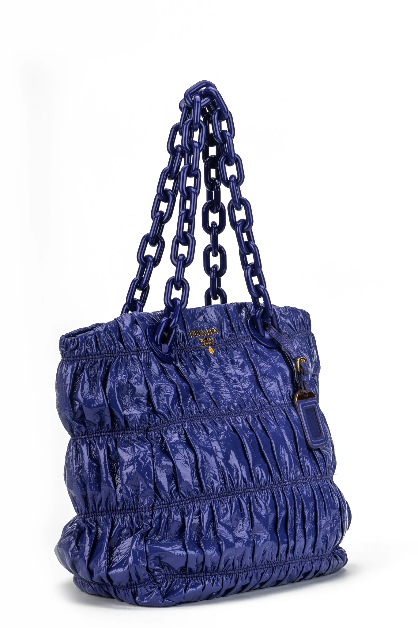 Prada BN Purple Rouched Patent Tote 4 Prada BN Purple Rouched Patent Tote