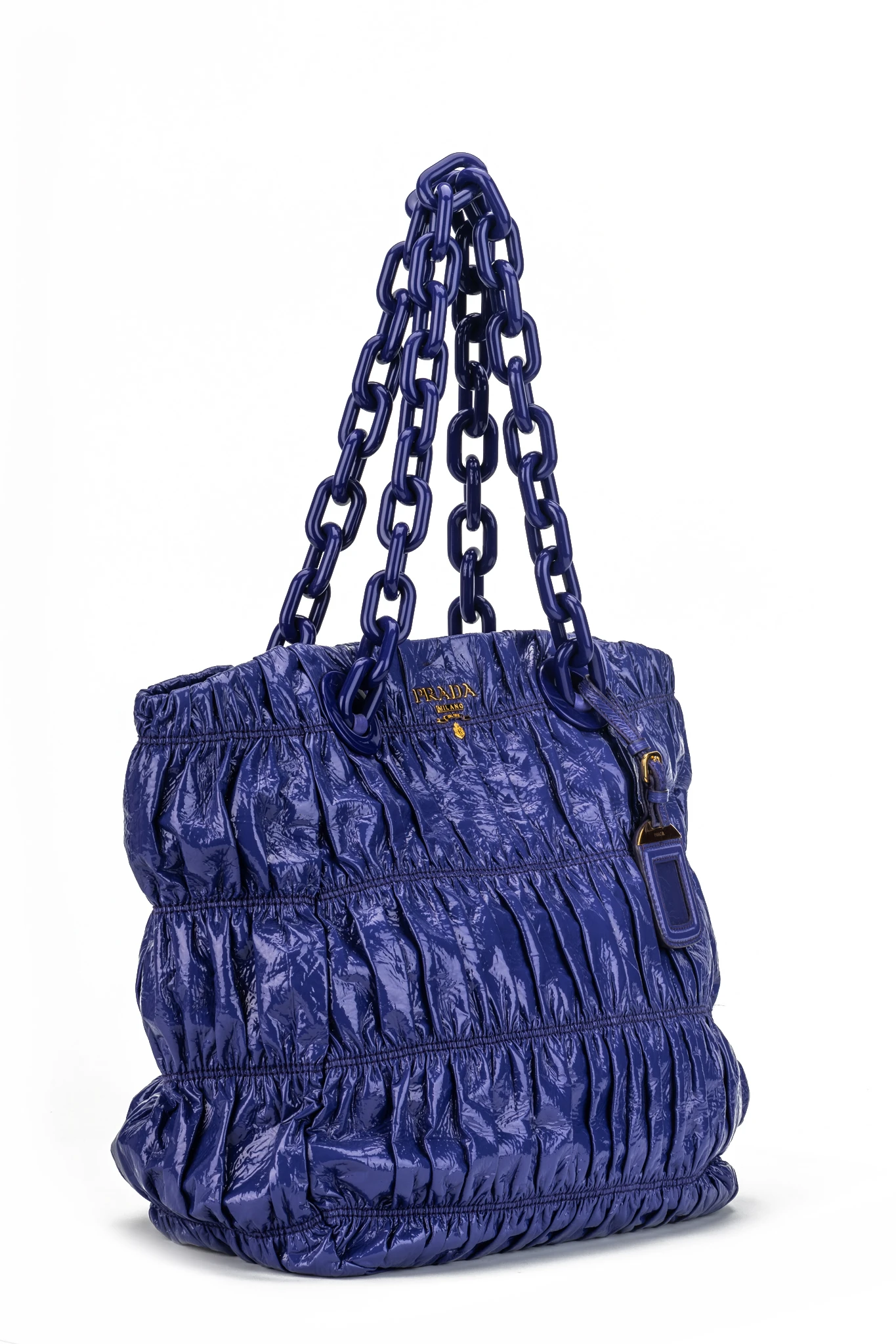 Prada BN Purple Rouched Patent Tote 5 Prada BN Purple Rouched Patent Tote