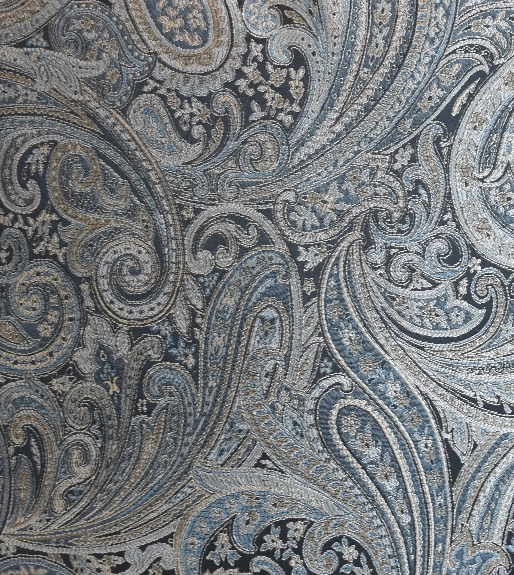 French Silver Botanical Paisley Pillow 5 French Silver Botanical Paisley Pillow